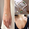 50Pcs 5 Styles Grade A Rainbow Plated Shell Pearl Round Charms FIND-CJ0001-48-7