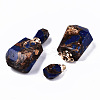 Assembled Synthetic Bronzite and Lapis Lazuli Openable Perfume Bottle Pendants X-G-S366-059A-3