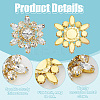 2Pcs Flower Rhinestone Ornament Accessories DIY-FG0006-42G-02-4