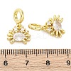 Brass Micro Pave Cubic Zirconia European Dangle Charms KK-D325-20G-02-3