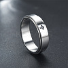 Cross Pattern 304 Stainless Steel Rotatable Finger Rings FS-WGAA8E6-03-1