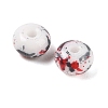 Opaque Spray Painted Glass Beads GLAA-G118-01R-2