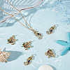 6Pcs 2 Style Rack Plating Brass Micro Pave Cubic Zirconia Pendants KK-BBC0011-02-4