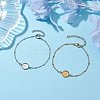 2Pcs 2 Colors 304 Stainless Steel Satellite Chain Bracelet Makings BJEW-JB10587-2