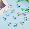 6 Sets Natural & Synthetic Stone Chips Alloy Pendants FIND-HY0001-44-4