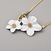 Alloy White Flower Charm Anklets for Women AJEW-WH0696-098-2