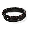 Natural Tiger Eye & Glass Round Beaded Bracelets LS-BJEW-G732-02B-5