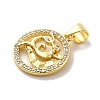 Zodiac Theme Brass Micro Pave Cubic Zirconia Pendants KK-M273-05F-G-2