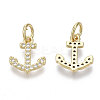Brass Micro Pave Cubic Zirconia Charms ZIRC-R109-018G-NF-1