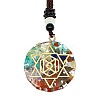 Orgonite Chakra Natural & Synthetic Mixed Stone Pendant Necklaces PZ4674-08-1