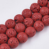 Spray Painted Natural Lava Rock Beads Strands LS-G-N0324-B-05-1