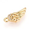Brass Micro Pave Clear Cubic Zirconia Pendants KK-T075-18G-2