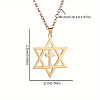 201 Stainless Steel Star of David with Cross Pendant Necklaces FS-WG42B24-02-2