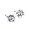 Rhodium Plated 999 Fine Silver Cubic Zirconia Stud Earrings for Women EJEW-S215-20P-1