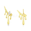 Clear Cubic Zirconia Melting Dripping Stud Earrings EJEW-G322-13MG-2