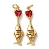 Brass Pave Cubic Zirconia Pendants KK-A271-05G-2