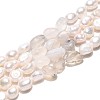 Natural Cherry Blossom Agate Nuggets & Natural Cultured Freshwater Pearl Beads Strands PEAR-N023-01A-05-2