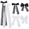 12Pcs 6 Styles Polyester Alloy Bowknot Hair Clips PHAR-CN0001-02-1