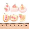 Strawberry Opaque Resin Imitation Food Pendants RESI-P049-04P-M-3