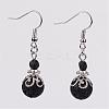 Natural & Synthetic Mixed Stone Bead Dangle Earrings EJEW-JE02144-2