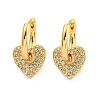 Brass Micro Pave Clear Cubic Zirconia Hoop Earrings for Women EJEW-K286-02G-1