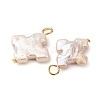 Natural Baroque Keshi Pearl Cross Pendants PALLOY-JF04209-01-3