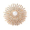 Sunflower Alloy Crystal Rhinestone Brooches JEWB-P054-04G-1