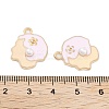 Light Gold Plated Alloy Enamel Pendants ENAM-M219-15KCG-01-3