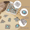 16Pcs 8 Styles Synthetic Turquoise Pendants FIND-TA0002-15-4