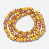 Electroplate Opaque Solid Color Glass Beads Strands EGLA-A034-P4mm-J11-2