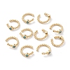 Brass Micro Pave Cubic Zirconia Cuff Earrings EJEW-H109-01A-G-2