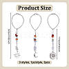 3Pcs 3 Styles Alloy & Brass Pendant Decorations HJEW-OC00306-2
