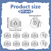 20Pcs Rhodium Plated 925 Sterling Silver Friction Ear Nuts FIND-ME0001-05-2