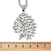 201 Stainless Steel Hollow Cut American Indian Chief Pendant Necklaces NJEW-H065-13P-3