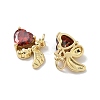 Brass Pave Cubic Zirconia Pendants KK-P325-39G-2