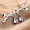 304 Stainless Steel Rhinestone Stud Earrings EJEW-Z098-09P-1