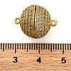 Brass Micro Pave Clear Cubic Zirconia Magnetic Clasps KK-A230-02A-G-3