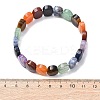 Chakra Natural Mixed Gemstone Faceted Beaded Stretch Bracelets for Women BJEW-K251-07K-5