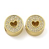 Rack Plating Brass Micro Pave Cubic Zirconia Beads KK-I718-36G-1