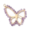 Natural Amethyst Faceted Pendants PALLOY-JF02564-02-1