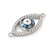 Brass Micro Pave Clear Cubic Zirconia Enamel Horse Eye Connector Charms KK-H534-02P-01-2
