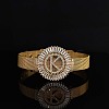 Brass Micro Pave Clear Cubic Zirconia Bangles for Women FS-WGA7409-32-1