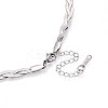 5MM 304 Stainless Steel Braided Herringbone Chain Necklaces NJEW-N058-04P-2
