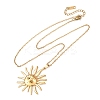304 Stainless Steel Sun Pendant Cable Chain Necklaces for Men Women NJEW-K308-04C-G-4