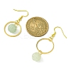 Natural Green Aventurine Pumpkin with Ring Dangle Earrings EJEW-JE05509-03-2
