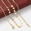 Brass Cable & Flat Sequin Chains Necklaces for Women NJEW-D302-40G-1
