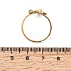 304 Stainless Steel with Glass Open Cuff Rings RJEW-K248-22G-5