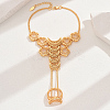 Vintage Brass Hollow Link Ring Bracelets for Women VR5801-3-1