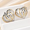 304 Stainless Steel Two Tone Stud Earrings EJEW-D319-01GP-3