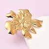 Flower 304 Stainless Steel Open Cuff Rings for Women RJEW-A091-22G-2